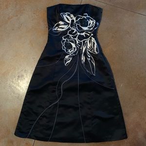 NWT White House Black Market Black Strapless Dress